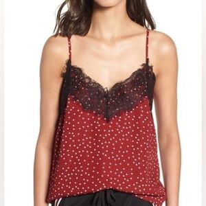 Heartloom Andrea Cami- Polka Dot Lace Satin Cami